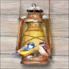  Bird on lamp papírszalvéta 33x33cm, 20db-os papírárú, csomagoló és tárolóeszköz