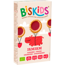 BisKids jamjam biokeksz epres töltelékkel 100 g reform élelmiszer