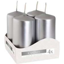  BISPOL adventi, fémezüst 4×80 g (5906927490014) gyertya