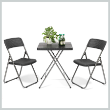  Bisztró szett 3 az 1-ben asztal + 2 rattan szék SC07 kerti bútor