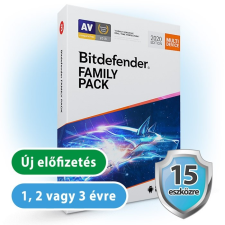 Bitdefender Family Pack 15 eszközre, 1 évre karbantartó program