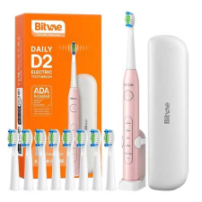 Bitvae D2 elektromos fogkefe szett pótfejekkel + utazótokkal rózsaszín (6973734201033) (6973734201033) elektromos fogkefe