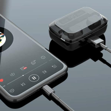 Bivin Vezeték nélküli TWS headset kijelzővel / Bluetooth fülhallgató tokba épített töltővel fülhallgató, fejhallgató