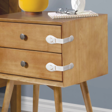  Biztonsági gyerekzár ajtóra - 21 cm - öntapadós - fehér - 2 db / csomag bababiztonság