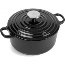  BK Bourgogne Sütõedény fedõvel kerek 20cm 2,5L zománcozott öntöttvas fekete 24496 edény