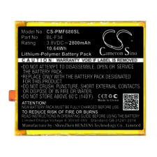  BL-F34 Telefon akkumulátor 2800 mAh mobiltelefon akkumulátor