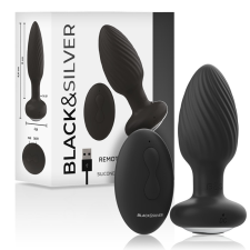 BLACK&SILVER - WELLS PLUG SZILIKON ANÁLIS ROTÁTOR TÁVIRÁNYÍTÓVAL anál