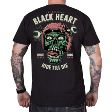 BLACK HEART Férfi póló Fekete szív lovagol, amíg meg nem hal