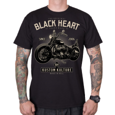 BLACK HEART Férfi póló Fekete Szív Motorkerékpár