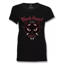 BLACK HEART Női póló Black Heart Wild Cat fekete