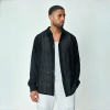  Black Long Jacquard Shirt - fekete kötött ing - Méret: XXL