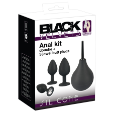 Black Velvet - anál dildó szett (4 részes) - fekete anál