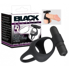 Black Velvet Black Velvet - vibrációs pénisz- és heregyűrű (fekete) péniszgyűrű