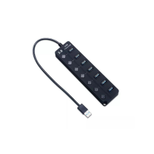  BlackBird BH1374 USB 3.0 HUB 7 port Black hub és switch