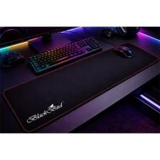 BlackBird Gamer egérpad fekete 90x40cm 3mm piros varrott szegély BH1825 egérpad