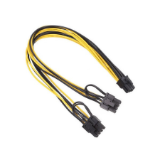 BlackBird Tápkábel PCI-E 6 pin female to 2x8 pin male, 30cm kábel és adapter