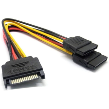 BlackBird Tápkábel SATA 15 pin male to 2xSATA HDD kábel és adapter