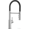 Blanco CATRIS-S Flexo egykaros mosogató csaptelep, PVD steel/fekete 525792 (525792)