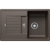 Blanco ZIA 45S Silgranit egymedencés csepegtetőtálcás gránit mosogató, szifonnal, kávébarna, beépíthető
