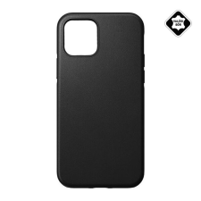 BLAUTEL 4-OK műanyag telefonvédő (valódi bőr hátlap, mikrofiber plüss karcolásmentesítő belső, prémium) FEKETE Apple iPhone 12 Pro Max tok és táska