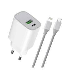 BLAUTEL 4-OK USB-A és Type-C hálózati töltő 20W + Lightning kábel fehér (CVPDCI) mobiltelefon kellék