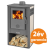 Blist Acél lemez fatüzelésű kályha, 7-9 kW sötét szürke-krém, Blist Konzul LM*
