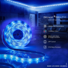  BlitzWolf® BW-LT11-LED szalag RGB 5 méteres okostelefonról vezérelhető szett világítás
