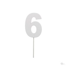 Bloomi Szám 6-os betûzõs fa 7 cm fehér S/10 party kellék