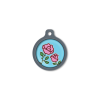 Blucky Blooming Rose Turquoise Blue Dog Tag large
