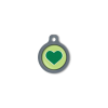 Blucky Heart Lime Green Dog Tag medium