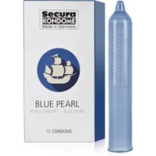 BLUE PEARL - KÉK ÓVSZEREK BEFEDVE SZTIMULÁLÓ DOMBORODÁSOKKAL – 12 DB. - óvszer