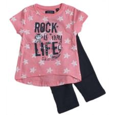 Blue Seven Blue Seven rózsaszín, csillagmintás póló és 3/4-es leggings szett gyerek ruha szett