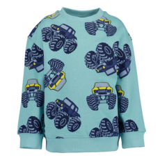 Blue Seven Pulcsi pulóver Monster truck kollekció menta szín 3-4 év (104 cm)