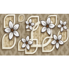  Blueback MAT Fotótapéta, Fehér virágok, Fotó falfestmény, 300 x 200 cm tapéta, díszléc és más dekoráció