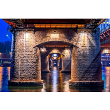  Blueback MAT Híd éjszaka Szöulban tapéta, 300 x 200 cm tapéta, díszléc és más dekoráció