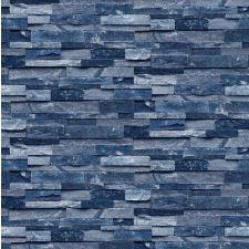  Blueback Mat Kék vékony kőfal mintás tapéta, 250 x 200 cm tapéta, díszléc és más dekoráció