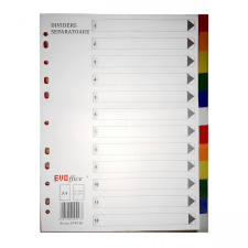 BLUERING Elválasztólap, színes műanyag 12 részes Bluering® gyűrűs kalendárium betétlap