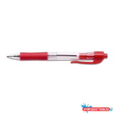 BLUERING Golyóstoll 0,7mm, gumírozott piros átlátszó test, Bluering® R2, írásszín piros toll