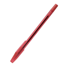 BLUERING Golyóstoll eldobható kupakos kerek test bordázott fogórész Bluering® , írásszín piros toll