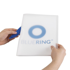 BLUERING Gyorsfűző klip mappa A4, műanyag 30laphoz műanyag klippes Bluering® kék mappa
