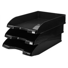 BLUERING Irattálca műanyag 345, 345x255x65mm, Bluering®, fekete irattálca