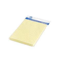 BLUERING Jegyzettömb öntapadó, 102x152mm, 100lap, Bluering® , kockás sárga jegyzettömb