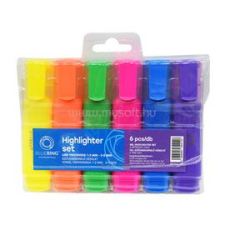 BLUERING Szövegkiemelő lapos testű készlet, BlueringR 6 klf. szín (BLUERING_205036) filctoll, marker