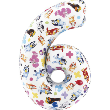 Bluey Friends 6-os szám fólia lufi 66 cm party kellék