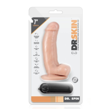 Blush Novelties Dr. Skin Dr. Spin 7" - letapasztható, herés, forgófejes, G-pontos, vízálló, élethű dildó - 17,8 cm (testszínű) műpénisz, dildó