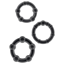 Blush Stay Hard - péniszgyűrű szett (fekete) péniszgyűrű