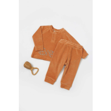  Blúz és nadrág készlet Elephant, 80% biopamut és 20% poliészter - Brick, BabyCosy (Méret: 9-12 hónap)