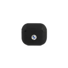 BMW BMA3SSLBK AirPods 3 fekete valódi bőr ezüst logós tok fülhallgató, fejhallgató tok