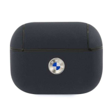 BMW BMAPSSLNA AIRPODS Pro tok Granatowy / Kék Geniune Leather Silver Logo fülhallgató, fejhallgató tok