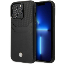 BMW BMHCP14L22RSEPK iPhone 14 Pro 6.1" fekete bőr tok kártyatartóval tok és táska